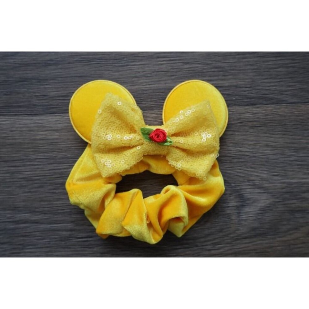 Belle-Inspired Yellow Mouse Ear Scrunchie